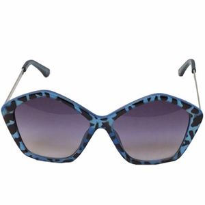 Sunglasses with Blue Leopard Print Frames 5 Sided